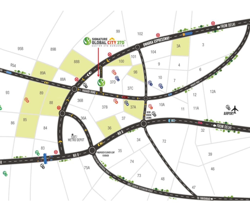 Signature Global 37D Location Map